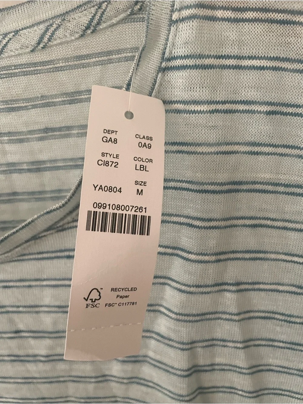 NWT J Crew Relaxed Linen T-shirt in stripe, size Medium